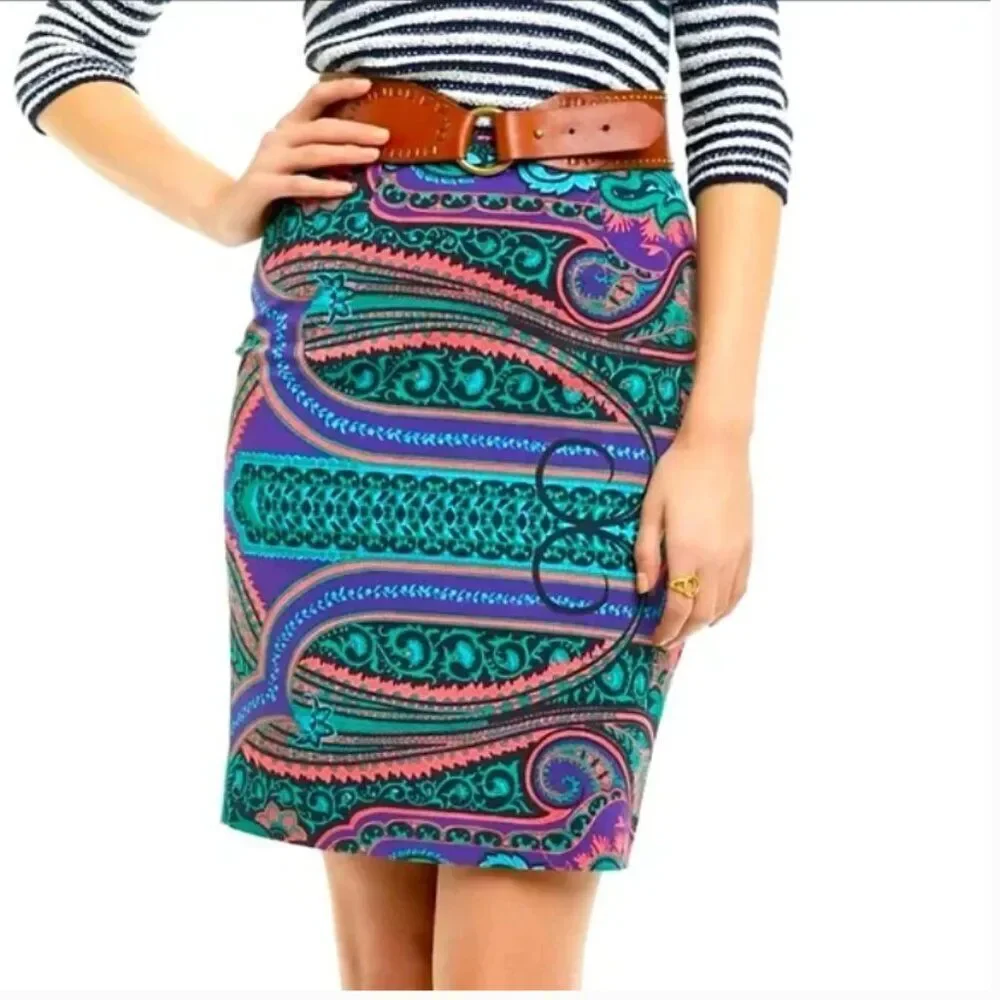Plenty By Tracy Reese Anthropologie Pencil Skirt Women's Size 4 Vibrant‎ Paisley